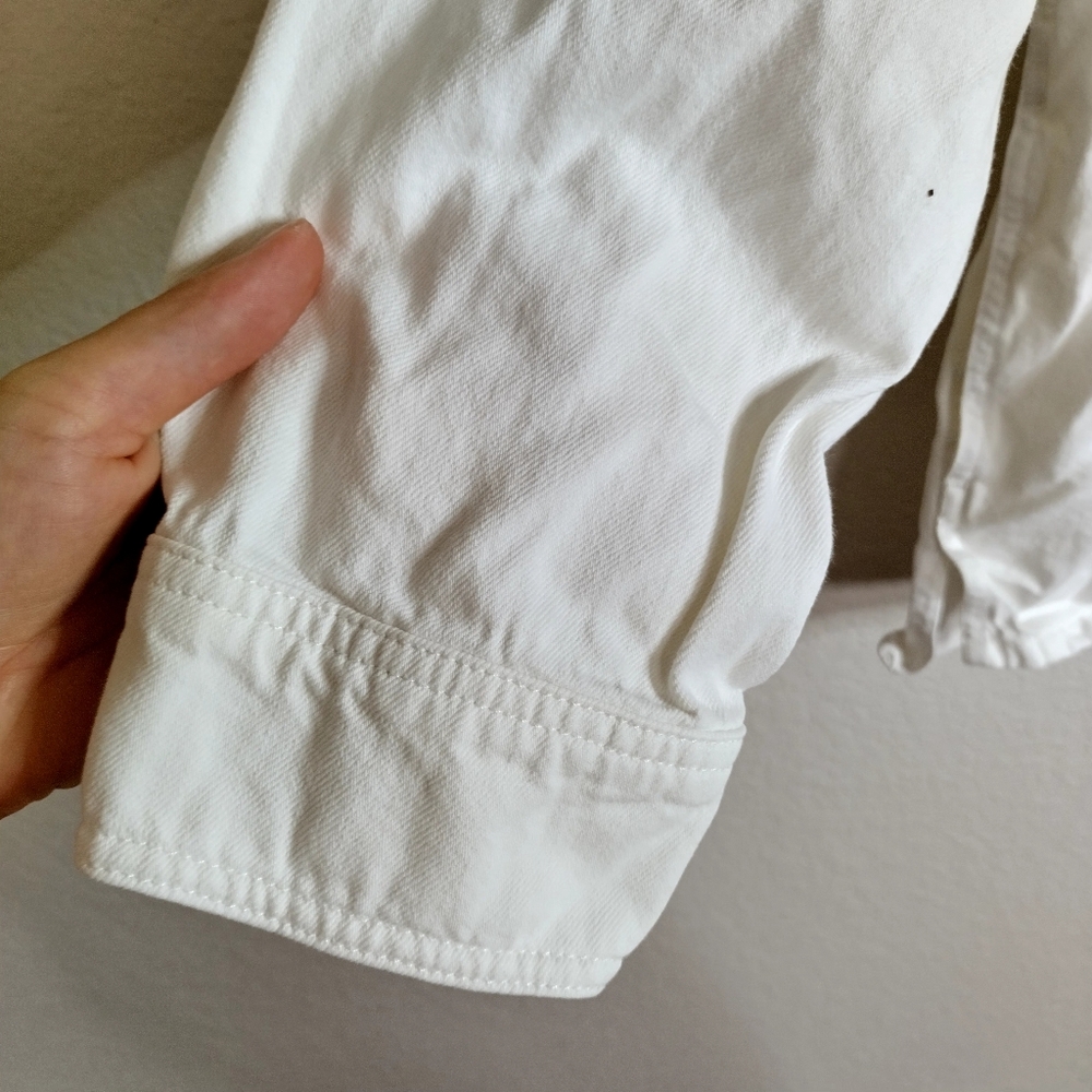 Madewell White Denim Oversized Fit Chore Jacket Sz M - Picture 5 of 9